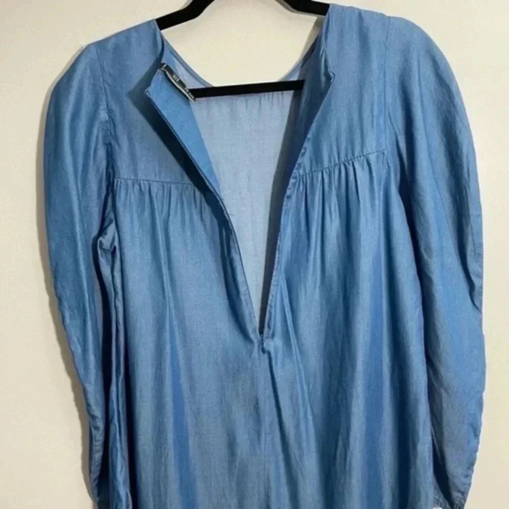 🔥 Zara tencel lyocell asymmetric dress Medium 6929/002 - Picture 4 of 9